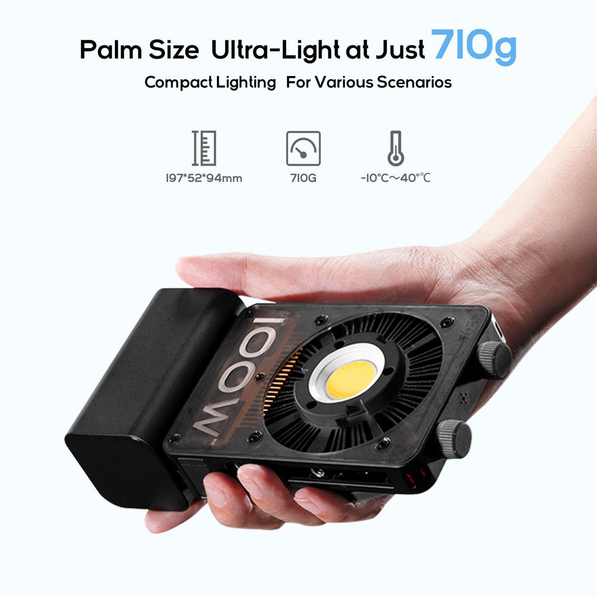 ZHIYUN Official CINEPEER CX100 100W Handheld Led COB Light Pocket Video Light Bi Color Photo Fill Light Photography Lighting