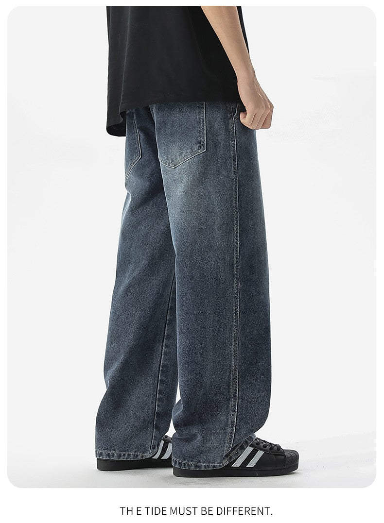 Men's Jeans American Loose Wide-leg Loose Straight Casual Trousers Street Hip-hop Baggy Jeans Black Grey Blue Streetwear Men