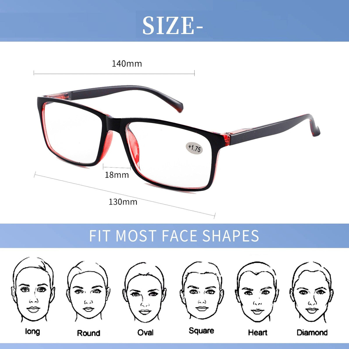 Reading Glasses for Men Women Sports Anti-blue Light Reading Eyewear Black Red Presbyopia Eyeglasses +100 to+400 glasses