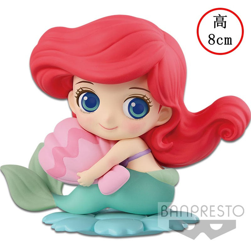 Bandai Disney The Little Mermaid Anime Qposket Characters Ariel Glitter Line Action Figure Collectible Model Toys Birthday Gift