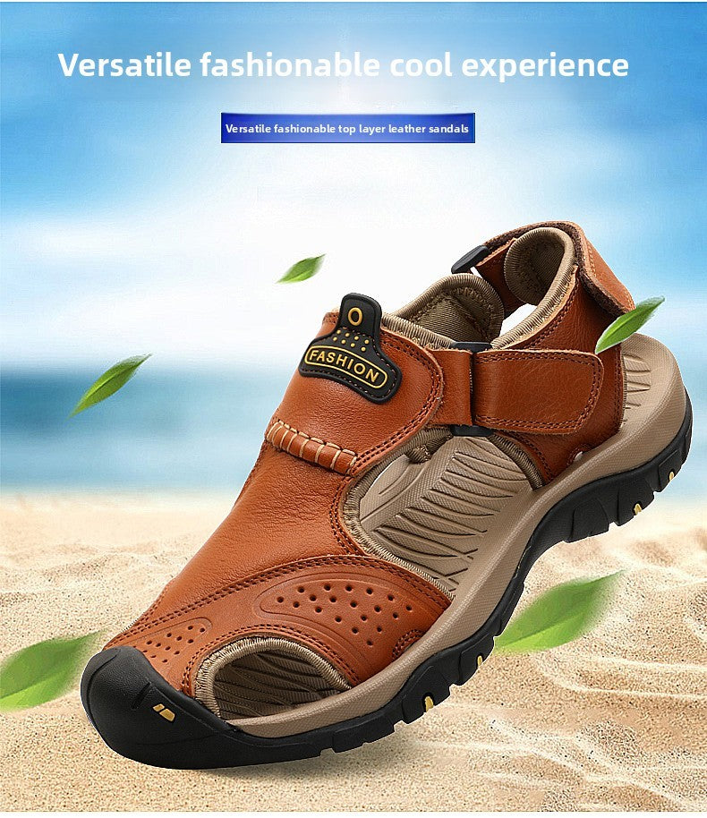 2025 Man's shoes Genuine Leather Men Sandals Summer Men's Shoes Outdoor Water Shoes Leather Sandals For Men men summer sandals