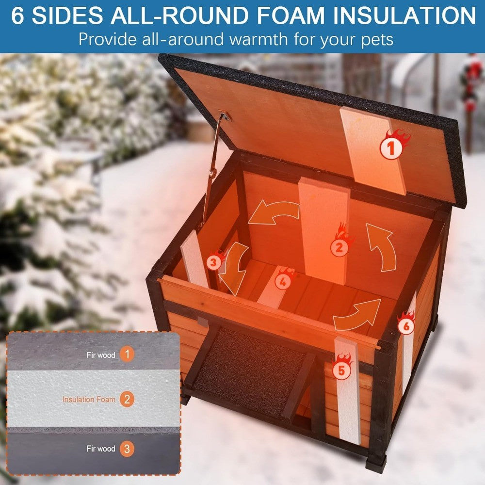 Weatherproof Insulated Outdoor Cat House for Feral Cats - All-Season Foam Shelter with Dual Escape Options