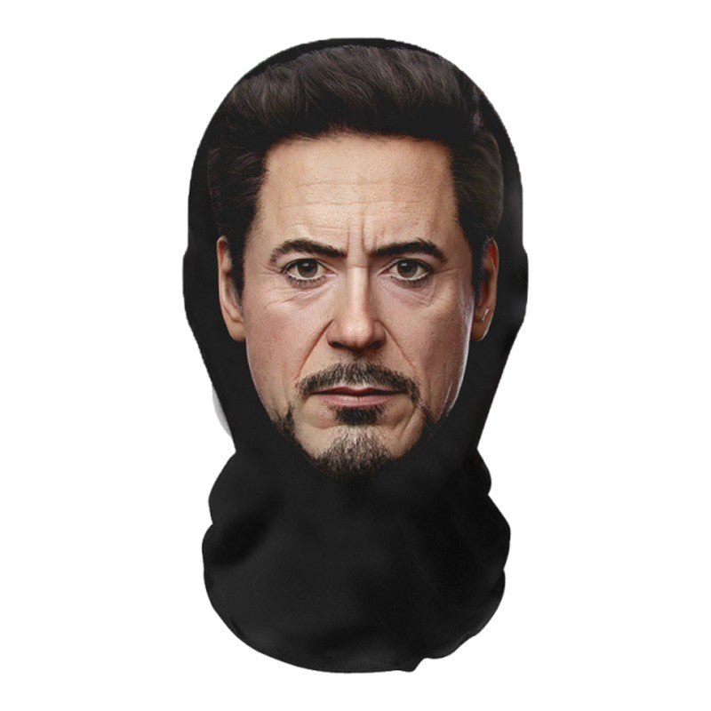 Fashion Mask for 2026 Halloween Cosplay Headwear Hip Hop Hood Hat Headgear 3D Celebrity Face Mask Elastic Mesh