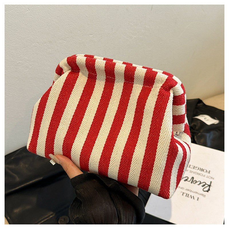 Woven Crochet Purses for Women Beach Clutch Handbags Dumpling Hobo Casual Colorblock Bag Ladies Ruched Cloud Purse