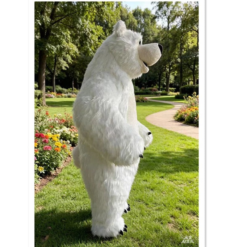 Polar Bear Panda Inflatable Costume 2m/2.6m/3m Optional Animal Imitation Costume Suitable for Christmas and Halloween, Fun Masco