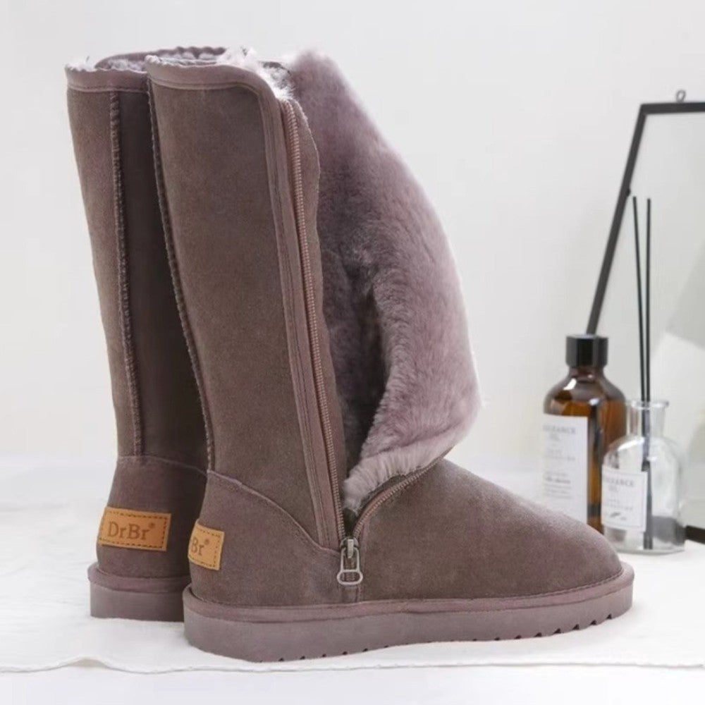 Women Classic Ladies Girls Winter Snow Boots 2024 Waterproof Warm Genuine Leather Fur Australia Plus Velvet Knee High Winter
