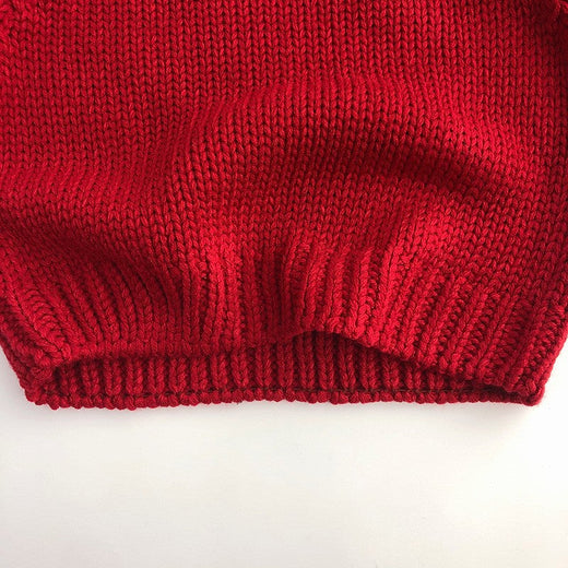 Baby Christmas Knit Sweater Pullover 1-6Yrs Tops Boys Girls Pullover Autumn Red Sweaters Children Long Sleeved Sweater Clothing