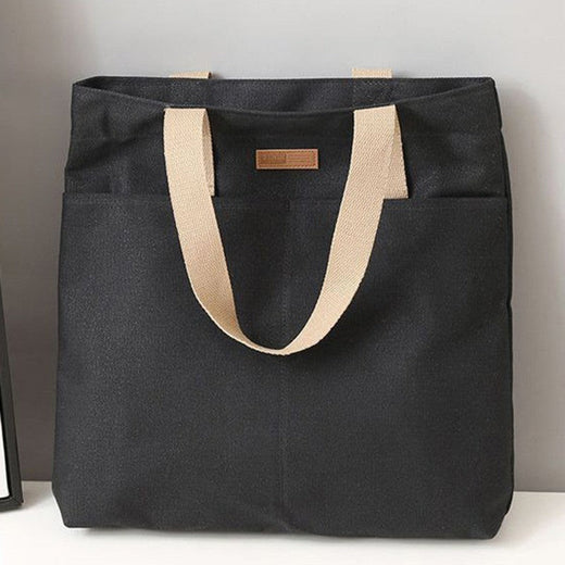 Women's Tote Bag Canvas Sewing Thread Large Capacity Advanced Sense Handbag Convenient Practical Female's Commuter Bag