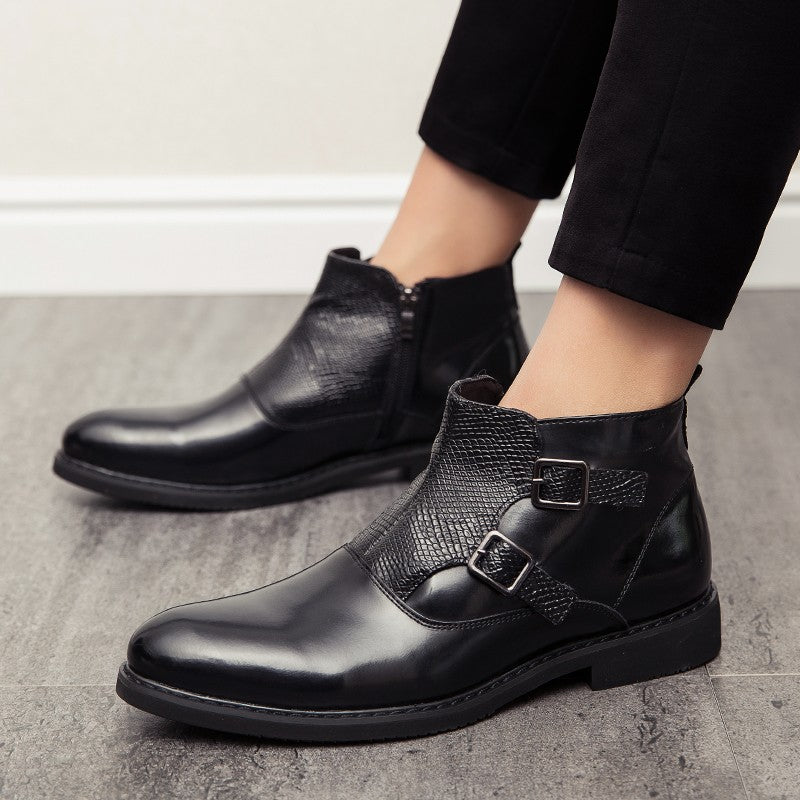 2025 Men's Fashion Chelsea Boots Comfortable Leather Upper Dry Inner Non-Slip Rubber Sole Casual Resistant Ankle Dress Boots