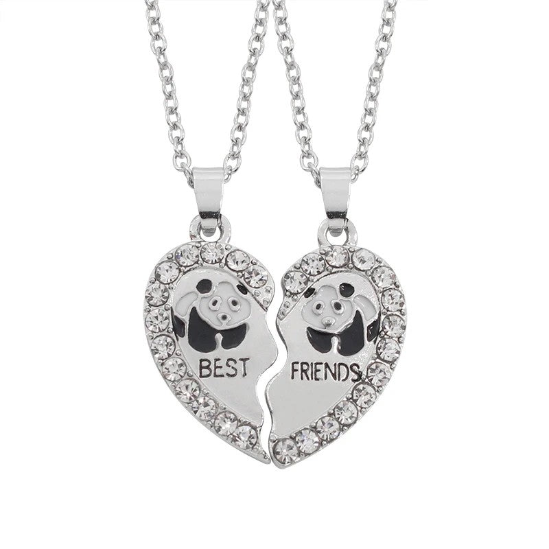 2pcs/set Splicing Necklace Necklace Heartbroken Pendant Necklace Men And Women Best Friends BFF Friendship Birthday Jewelry Gift