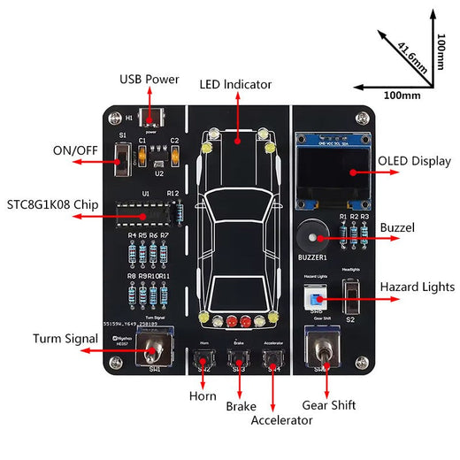 DIY Car Driving Simulation Soldering Practice Kit STEM Electronic Project Car Driver Simulator Solder Project for Students Learn