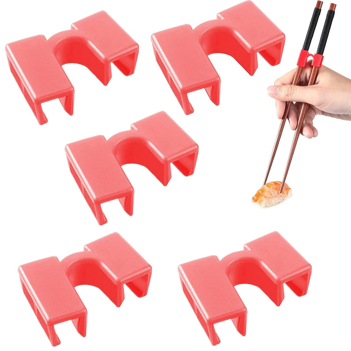 5/6PCS Reusable Chopsticks Trainers Non-Slippery Reusable and Replaceable Asian Helper for Kids Adults Beginner Each Age Learner