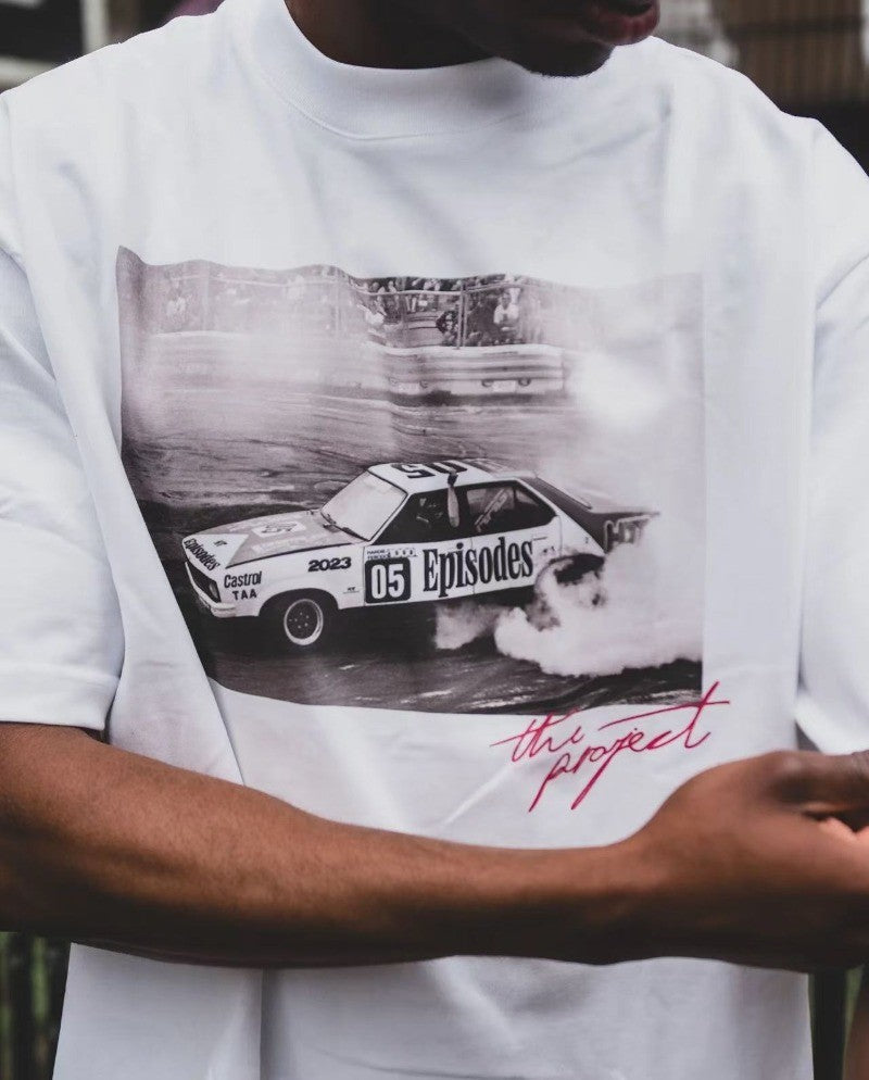 Trendy Y2K car pattern print simple casual men T-shirt retro European American Gothic high street punk Harajuku short sleeve