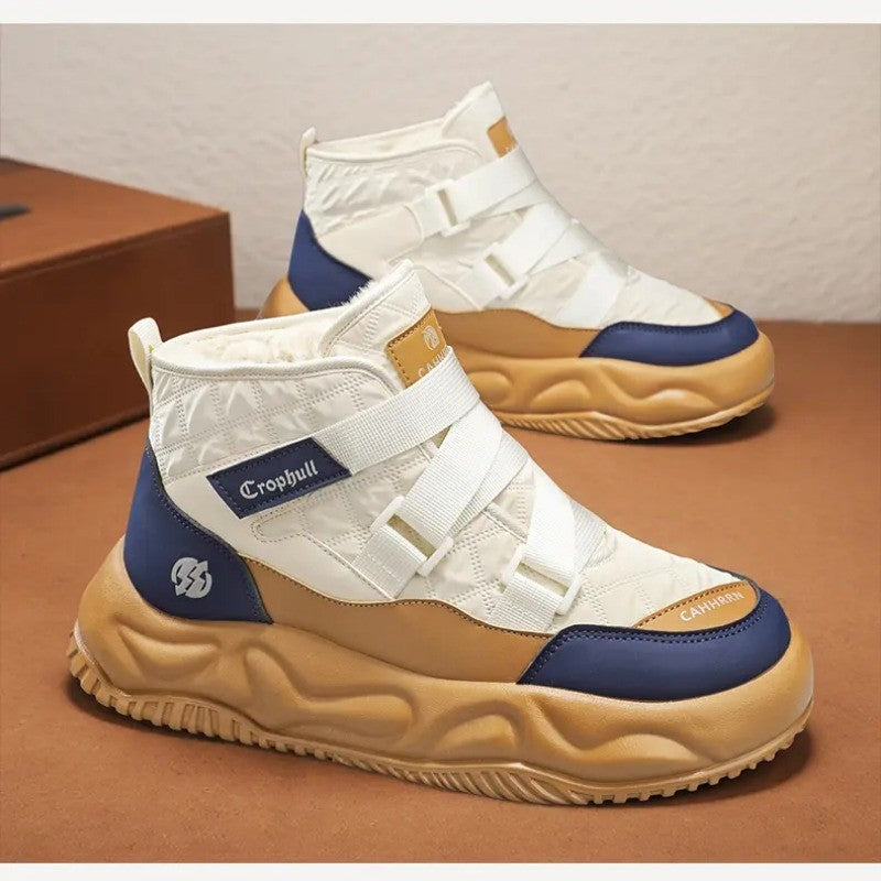 Warm Snow Boots 2025 Men's Fashion Plush Warm Comfortable Anti Slip Thick Sole Cotton Shoes Outdoor Vacation Casual Shoes