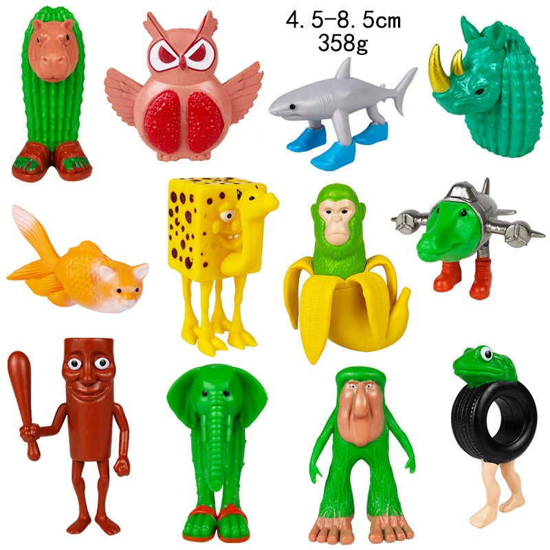 Italian Brainrot Tung Sahur Figure Toy Tralalero Tralala Figures Bombardino Crocodilo Shimpanzini Bananini Model Decor Doll Gift
