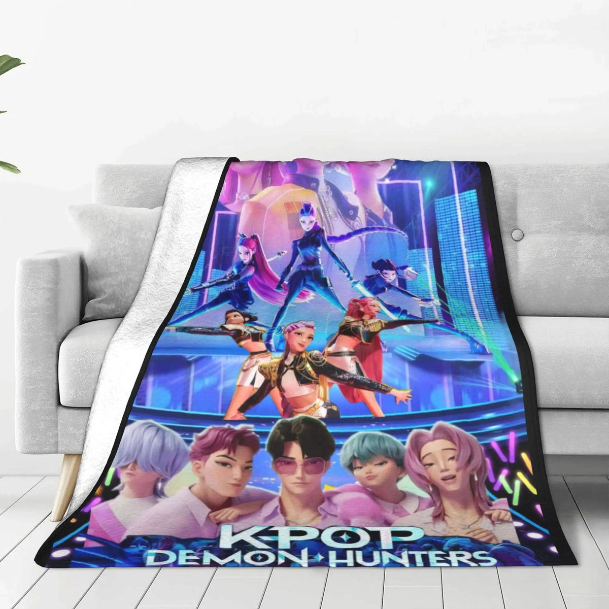 k-pop D-Demon Hunters Huntrix Saja Boys Blanket Super Warm Comfortable Plush Throw Blanket Child Home Decor Flannel Bed Cover