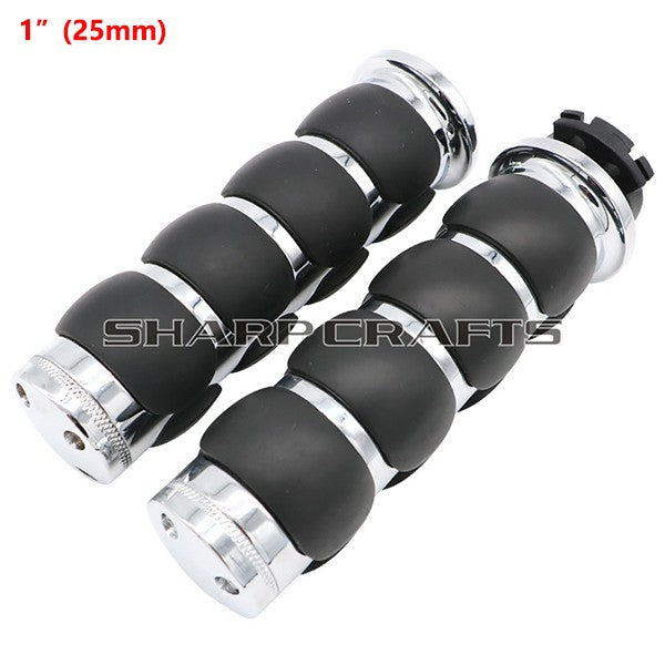 1" 25mm & 7/8'' 22mm Billet Rubber Flame Spike Hand Grips For Harley Honda Kawasaki Suzuki Yamaha Bikes Cruiser Chopper Custom