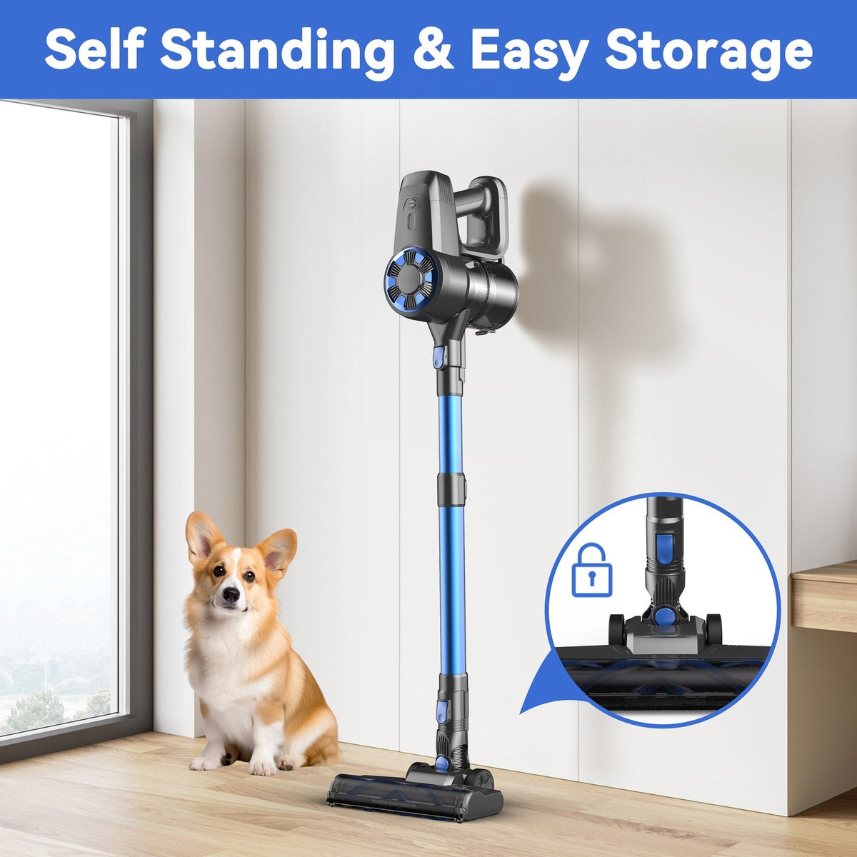 INSE N3S Cordless Vacuum Cleaner 6-in-1 Rechargeable Powerful Handheld Stick Vacuum with 2200mAh Battery for Carpet Hard Floor