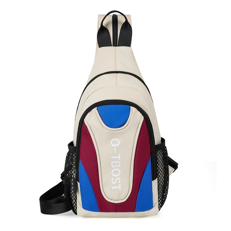 New outdoor leisure multifunctional single shoulder crossbody bag with large capacity Oxford cloth men's chest bag