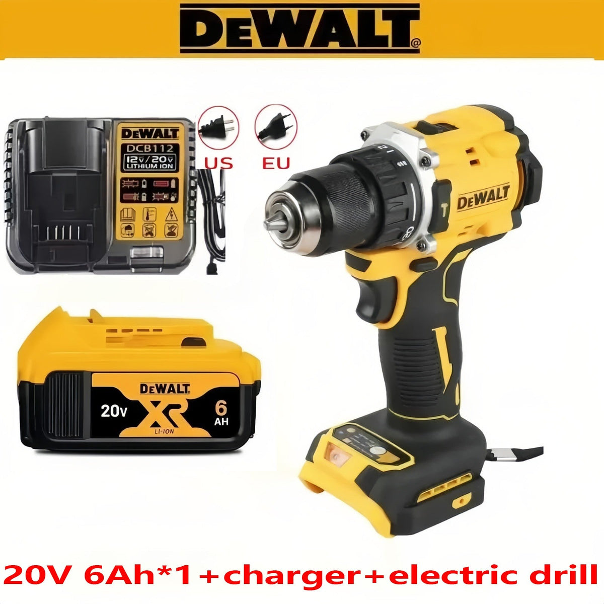 Genuine.DEWALT.DCD805. 20Vbattery +Power Tools Brushless Impact Drill Cordless Electric Screwdriver Multi-Function Hand Drill