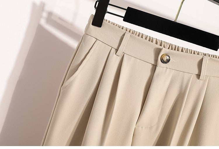 Plus Size Pants Woman 2025 Autumn Winter New Arrival High Waist Suit Pants High Quality Korean Style Straight Trousers