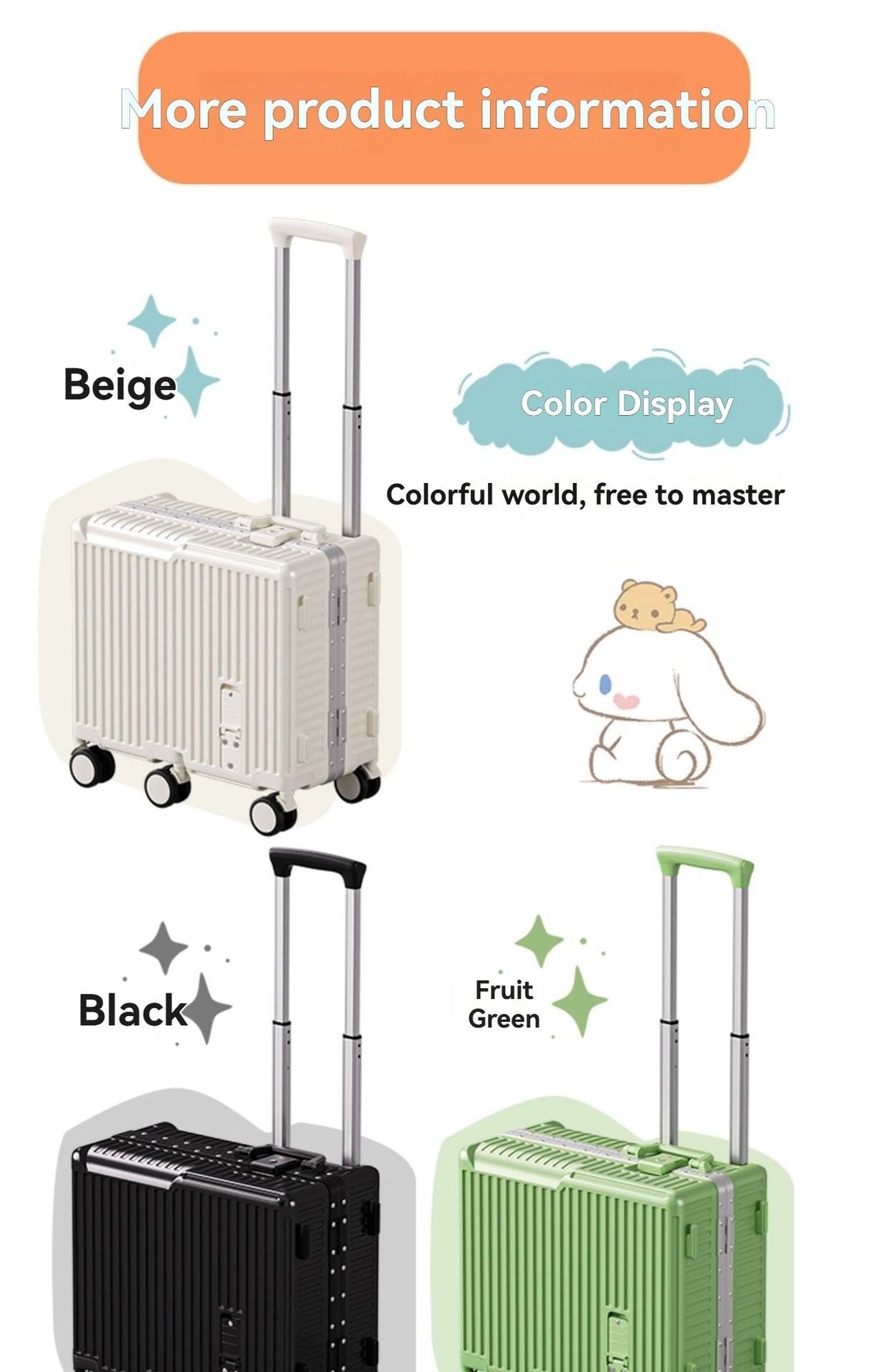 Children's luggage, a 20-inch aluminum frame carry-on suitcase for girls, a boy's travel code suitcase for kids