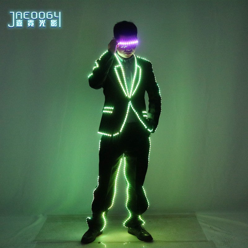 LED Luminous Clothing Evening Dance Colorful Glasses Stage DJ Atmosphere Set Halloween Fluorescent Clothing