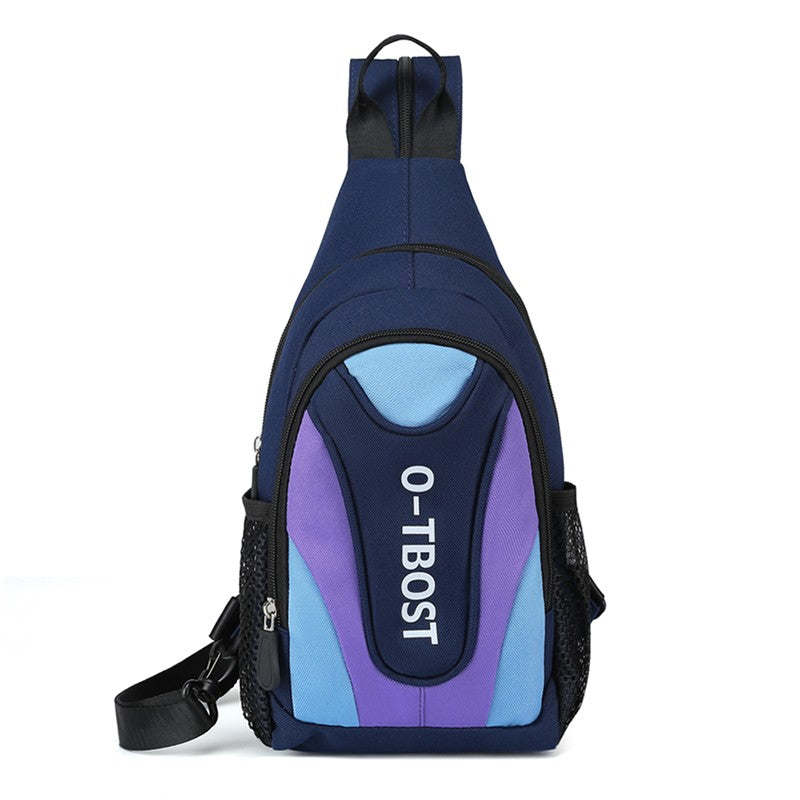 New outdoor leisure multifunctional single shoulder crossbody bag with large capacity Oxford cloth men's chest bag