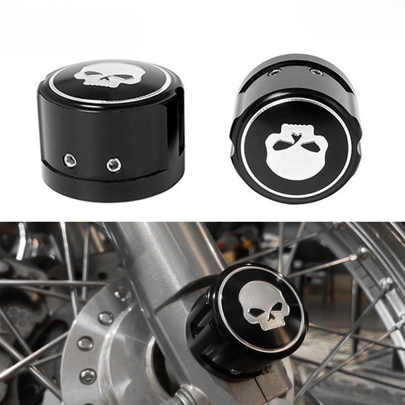Motorcycle Accessories Skull Front Axle Cover for Harley XL883/1200 X48 Dana Fat Boy Road King Great Glide Aluminum Alloy