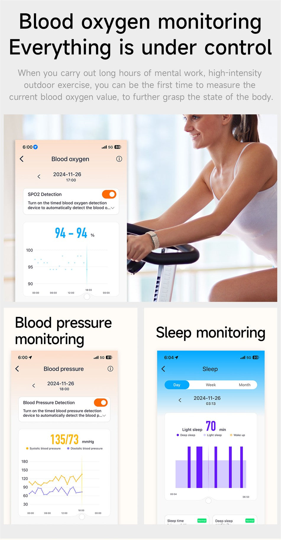 LIGE 2025 Smart Band Watch Heart Rate Health Monitoring Pedometer Sport Fitness Tracker Electronic Bracelet Men Smartwatch Women