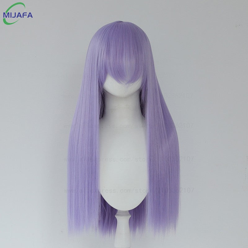 Very High Quality 400g 48 Colors 24Inch 60cm Long Straight Cosplay Wig With Bangs Heat Resistant Hair Anime Wigs + Wig Cap