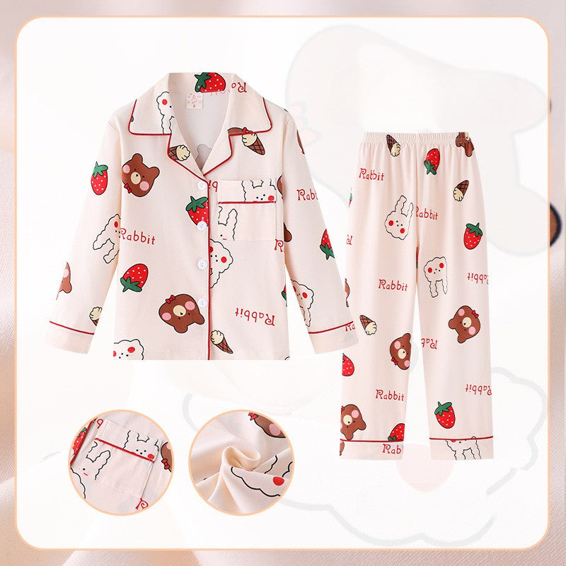 Kawaii Pochacco Children Pajama Sets Lovely Cartoon Print Collar Kids Sleepwear Set Soft Comfortable Boys Girls Pajamas