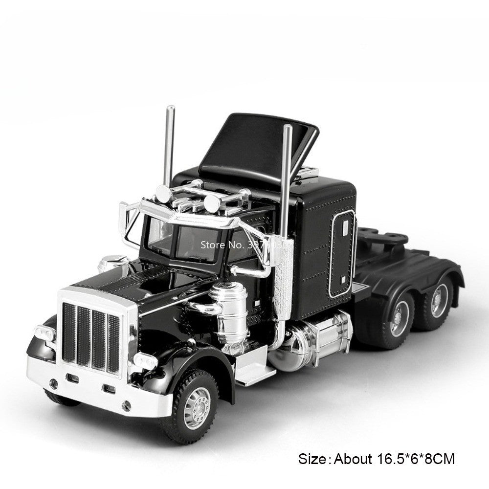 1:50 Alloy Heavy Trucks Toys Models Cars Container Vehicles Light Music Miniature Transport Car Rubber Tires Kids Gifts