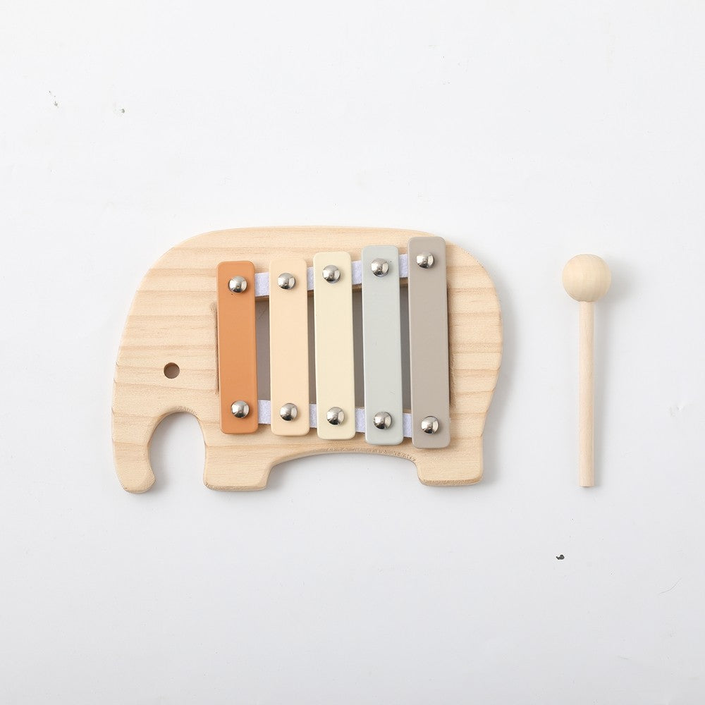 1pc Baby Wooden Rattle Wooden Elephant Xylophone Baby 0 3 Years Toys Make Sound Toys Music Rattle Wooden Kids Instruments Toys