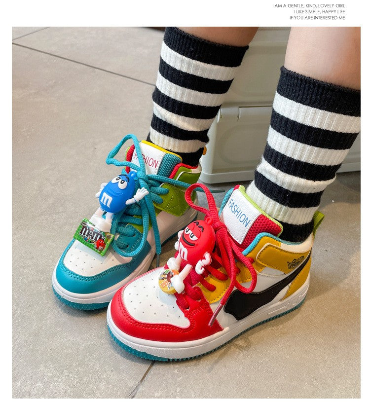 New Children Casual Shoes Four Seasons Kids Single Sneaker Mandarin Ducks Basketball Sports Shoes Boys Girls Sneaker Board Shoes