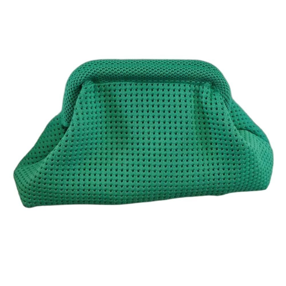Breathable Summer Beach Clutch Bag Elastic Soft Small Crochet Handbag Polyester Dumpling Clutch For Women