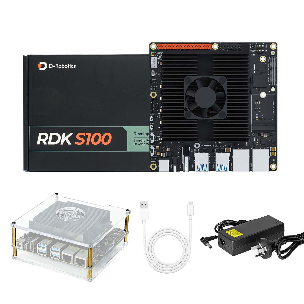 D-Robotics RDK S100/S100P Robot Development Kit 80/128TOPS Computing Power BPU Integrated Computation and Control AI ROS Board