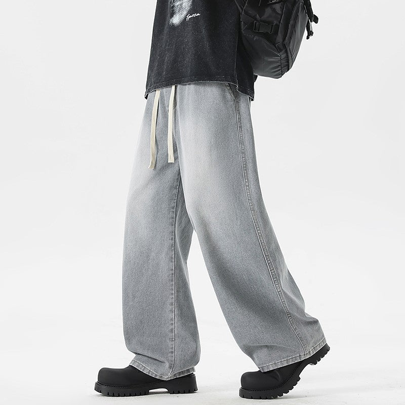 Men's Jeans American Loose Wide-leg Loose Straight Casual Trousers Street Hip-hop Baggy Jeans Black Grey Blue Streetwear Men