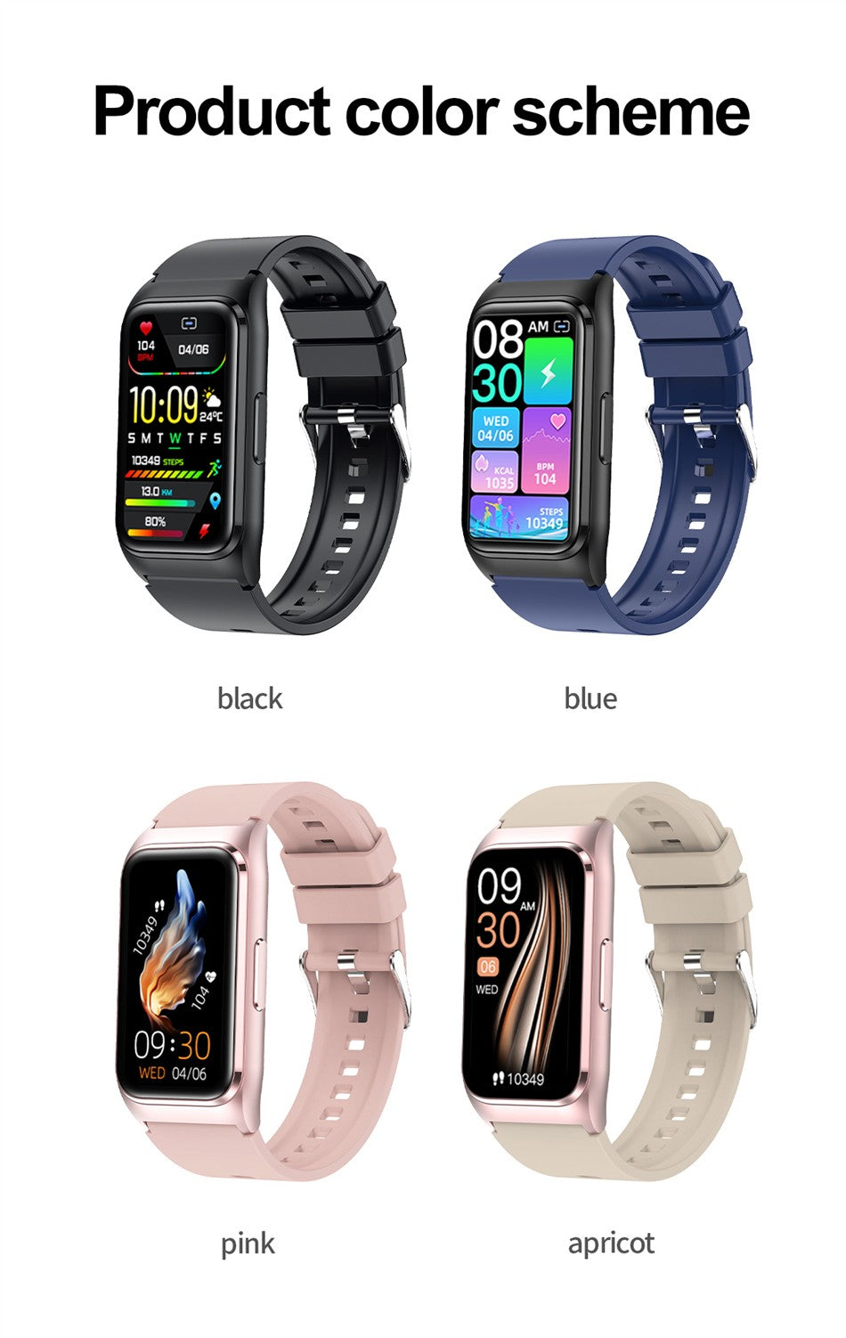 ECG+PPG Smart Watch Health Monitoring Blood Pressure Uric Acid Blood Fat bracelet Bluetooth Call Reminder Waterproof SmartWatch