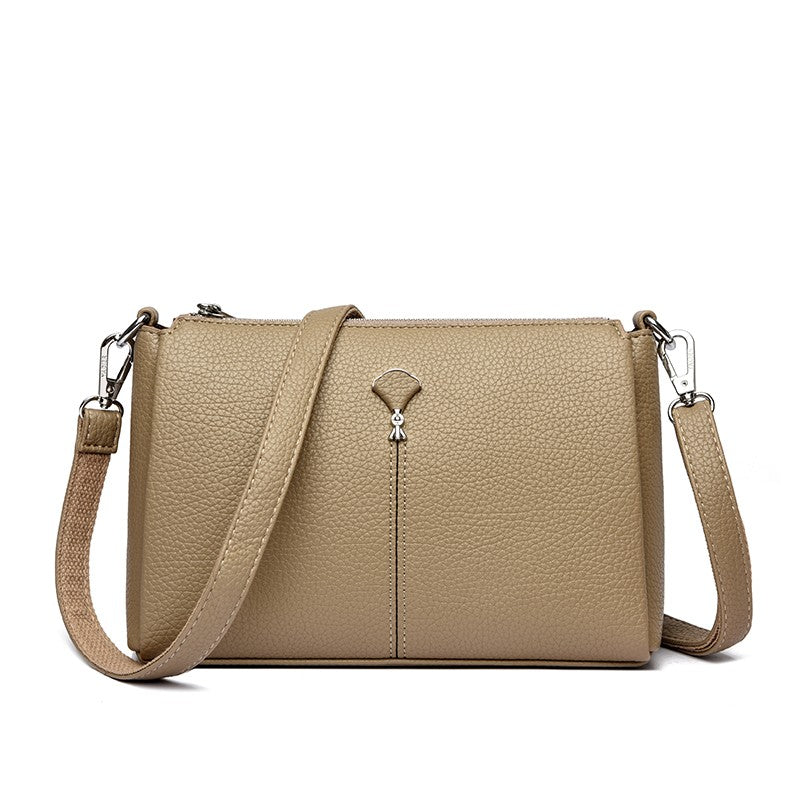 Top Quality Pu Leather Female Crossbody Three Layers Pockrts Bag Elegant Shoulder Bags for Women Casual Purses and Handbags Sac