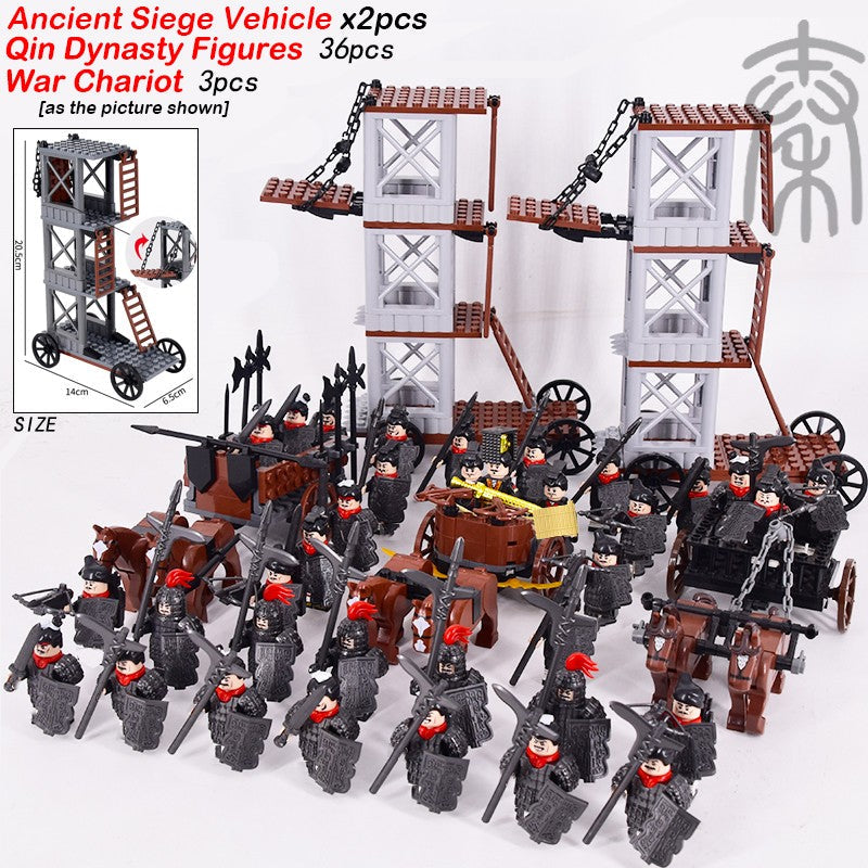 MOC Roman Empire Spartan Army Medieval Soldier Chariot Building Block Bricks Ancient Military War Helmet Toys For Children