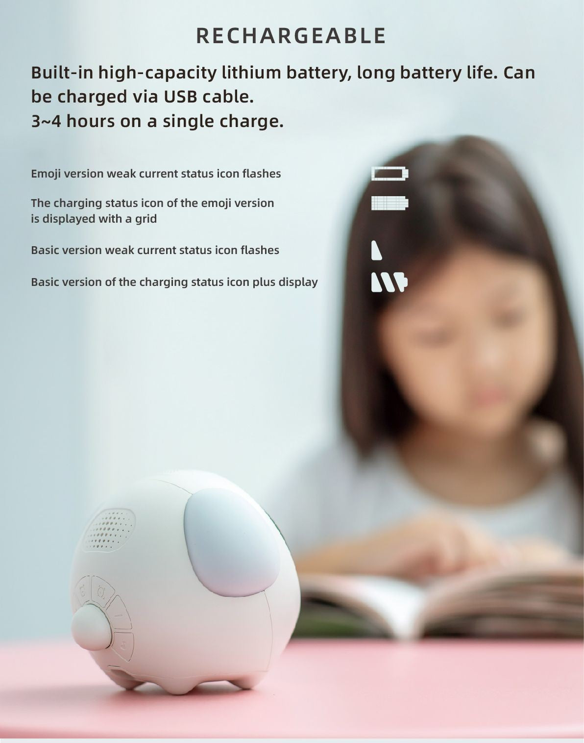 Child Alarm clock Digital Emotion Table Clock WIth Light Cute Cartoon Alarm Clock For Kids