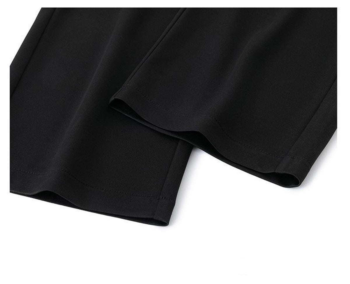 Black Straight Pants for Men's Summer Wide Leg Pants Casual Harajuku Student Pants High Street Trousers Gray Cool Sweatpants