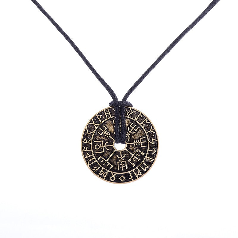 Rune Compass Necklace for Men Vintage High Quality Pendant Amulet Party Jewelry Gift