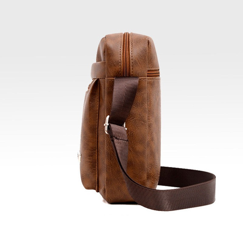 Men's PU Leather Crossbody Shoulder Bags High quality Tote Fashion Business Man Messenger Bag Leather Bags fanny pack
