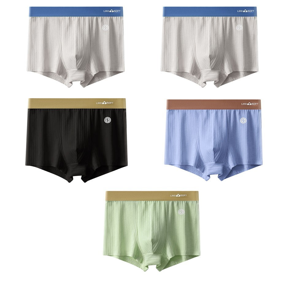 5PCS Men Striped Boxer Underwear Sexy Underpants Male Homme U Convex Shorts Lingerie Boxershorts Men Boxers Panties XL-3XL
