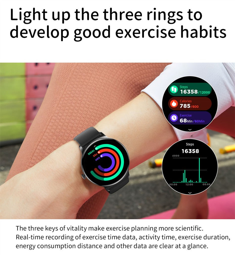 For Huawei New Ultra Slim AMOLED Smart Watch Women Screen Always Display Time Heart Rate BT Calling High-end Fashion Smartwatch