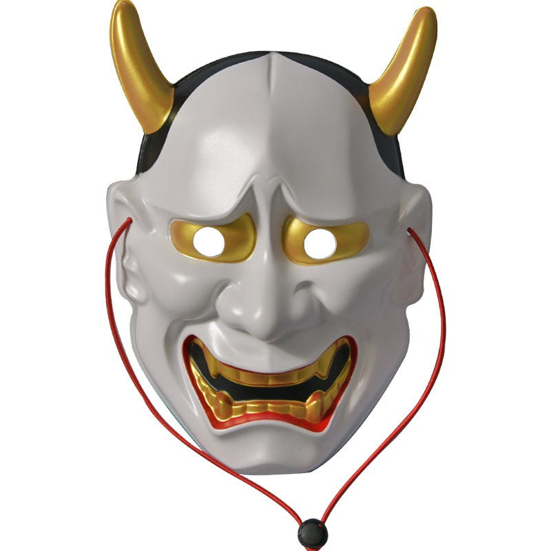 Style Horror Face, Japanese Prajna Mask, Scary Ghost Face, Halloween Horror Haunted House Decoration, Adult Unisex Resin Mask