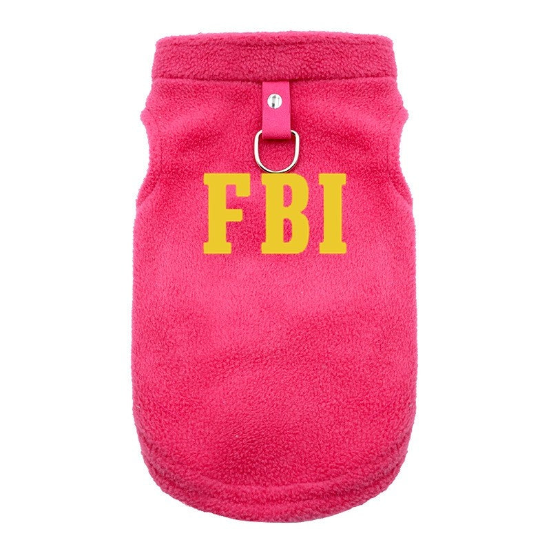 FBI Soft Dog Clothes Vest Warm Puppy Dogs Vest Cloak Pet Winter Clothing Jacket Coat Small Medium Dogs Outfit Chihuahua S-XL