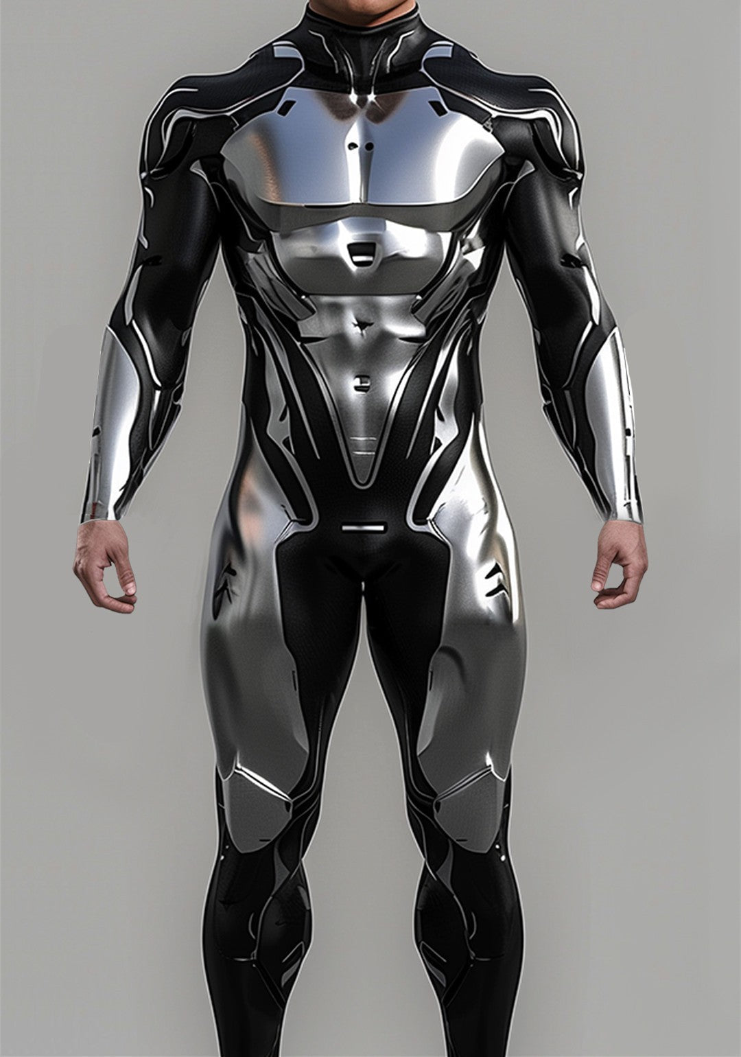 CyberPunk Futuristic Mechanical Armour Jumpsuit Cool Fighter Cosplay Bodysuit Steampunk Costume Halloween Party Shows Men Zentai